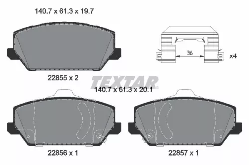 TEXTAR Brake Pad Set, disc brake (2285501)