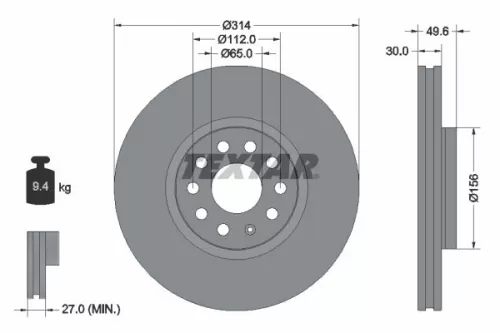 TEXTAR Brake Disc (92232405)