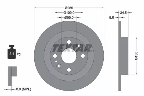 TEXTAR Brake Disc (92061700)