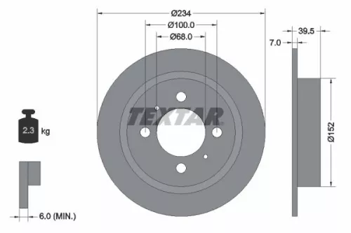 TEXTAR Brake Disc (92080000)