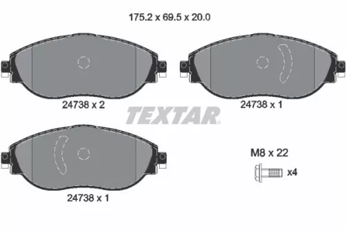 TEXTAR Brake Pad Set, disc brake (2473806)