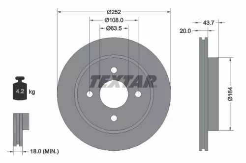 TEXTAR Brake Disc (92063603)