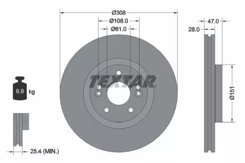 TEXTAR Brake Disc (92157700)