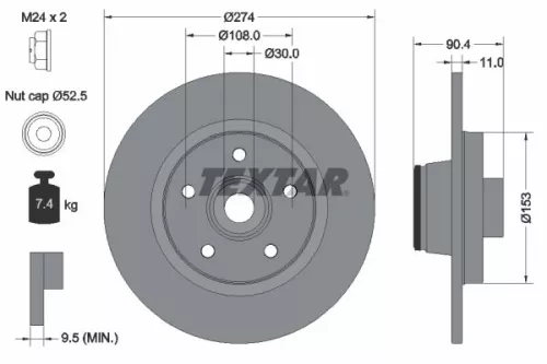 TEXTAR Brake Disc (92196203)