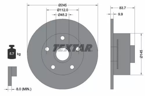 TEXTAR Brake Disc (92154303)