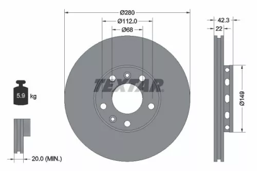 TEXTAR Brake Disc (92152203)