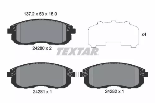 TEXTAR Brake Pad Set, disc brake (2428001)