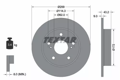 TEXTAR Brake Disc (92308303)