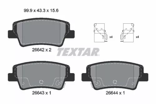 TEXTAR Brake Pad Set, disc brake (2664201)