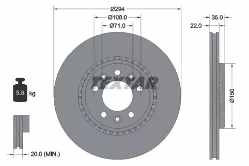 TEXTAR Brake Disc (92287103)