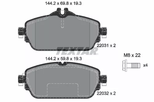 TEXTAR Brake Pad Set, disc brake (2203102)