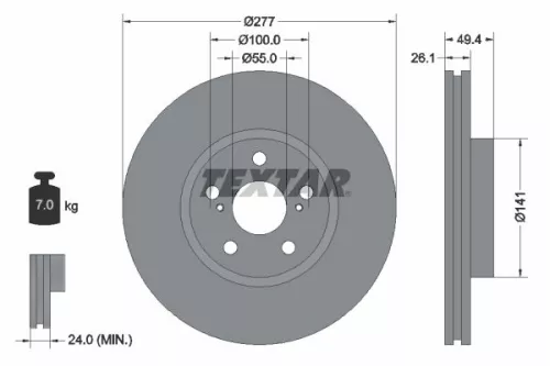 TEXTAR Brake Disc (92135503)