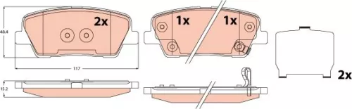 TRW Brake Pad Set, disc brake (GDB2621)