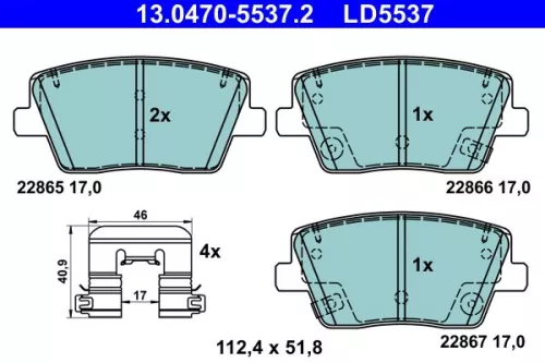 ATE Brake Pad Set, disc brake (13.0470-5537.2)