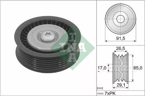 Deflection/Guide Pulley, V-ribbed belt