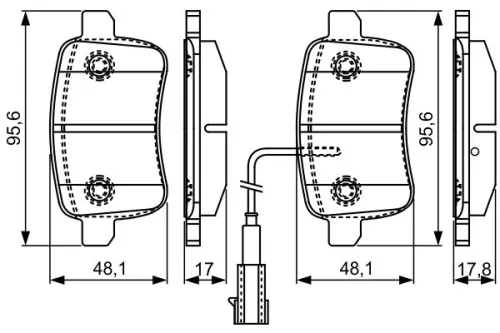 BOSCH Brake Pad Set, disc brake (0986495305)