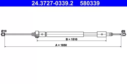 ATE Cable Pull, parking brake (24.3727-0339.2)
