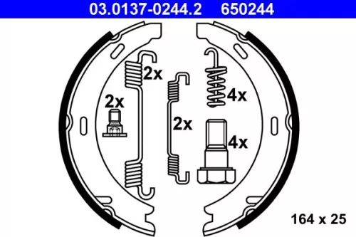 ATE Brake Shoe Set, parking brake (03.0137-0244.2)