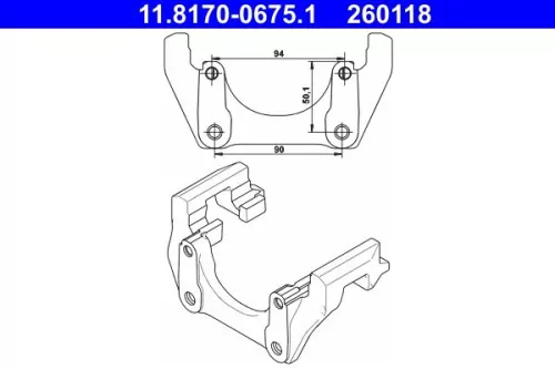 ATE Bracket, brake caliper (11.8170-0675.1)
