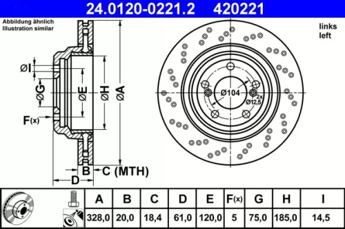 ATE Brake Disc (24.0120-0221.2)