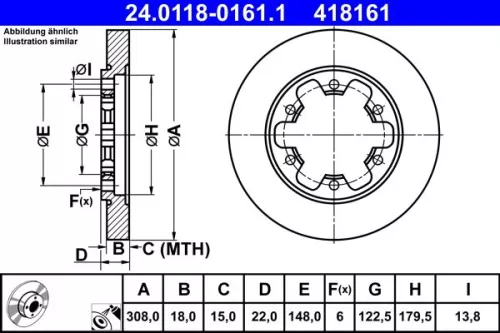 ATE Brake Disc (24.0118-0161.1)