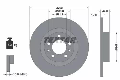 TEXTAR Brake Disc (92238003)