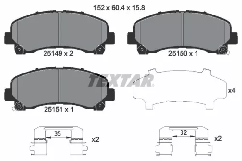 TEXTAR Brake Pad Set, disc brake (2514901)