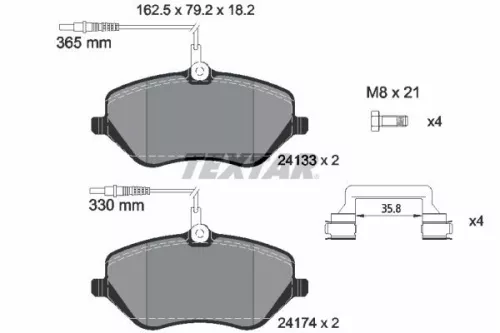 TEXTAR Brake Pad Set, disc brake (2413301)