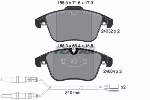 TEXTAR Brake Pad Set, disc brake (2433201)