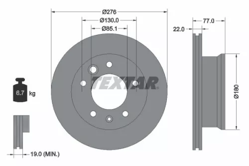 TEXTAR Brake Disc (92131503)