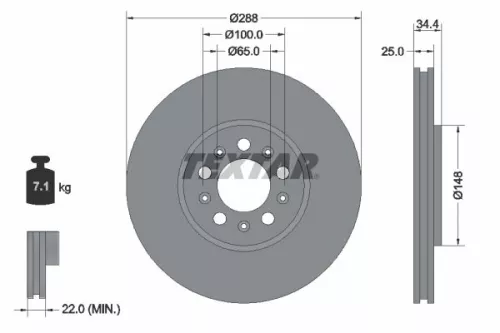 TEXTAR Brake Disc (92106605)