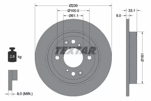 TEXTAR Brake Disc (92304403)