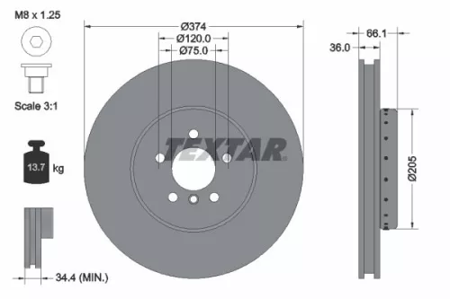 TEXTAR Brake Disc (92266125)