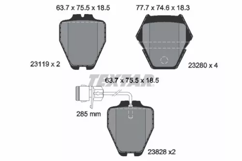 TEXTAR Brake Pad Set, disc brake (2311901)