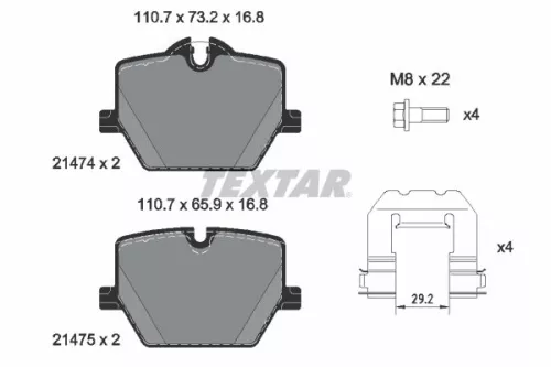 TEXTAR Brake Pad Set, disc brake (2147401)