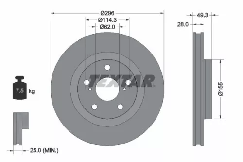 TEXTAR Brake Disc (92168803)