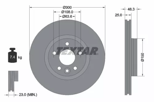 TEXTAR Brake Disc (92255703)