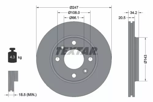 TEXTAR Brake Disc (92043103)