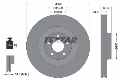 TEXTAR Brake Disc (92122203)