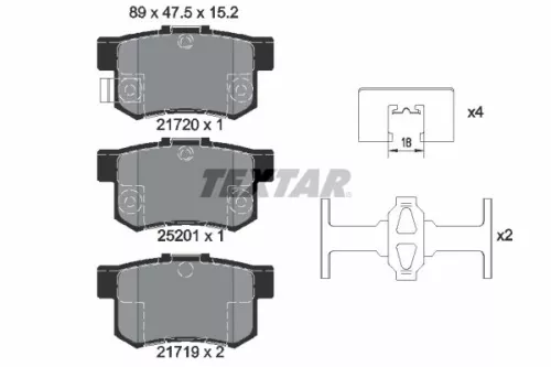 TEXTAR Brake Pad Set, disc brake (2172001)