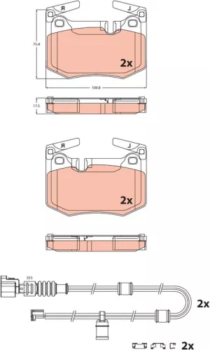 TRW Brake Pad Set, disc brake (GDB2543)