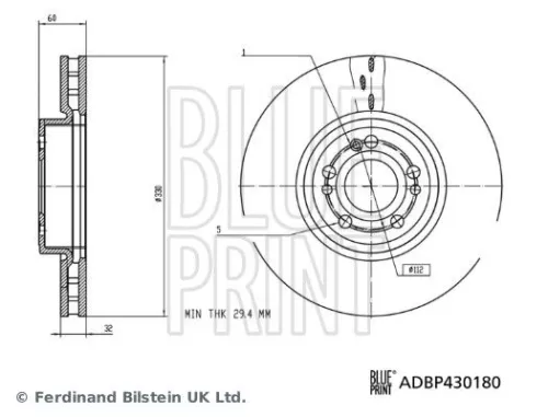 BLUE PRINT Brake Disc (ADBP430180)