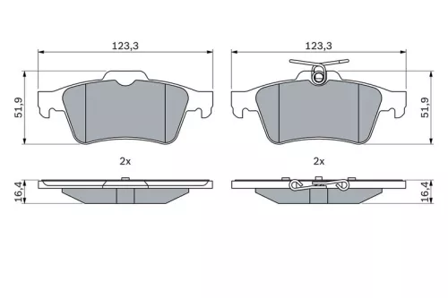 BOSCH Brake Pad Set, disc brake (0986424999)