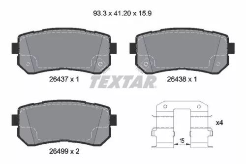 TEXTAR Brake Pad Set, disc brake (2643701)
