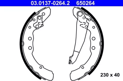 ATE Brake Shoe Set (03.0137-0264.2)