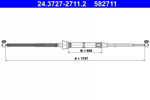 ATE Cable Pull, parking brake (24.3727-2711.2)
