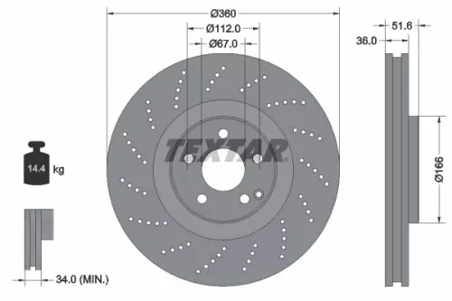 TEXTAR Brake Disc (92283905)