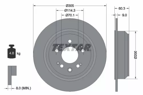 TEXTAR Brake Disc (92195100)