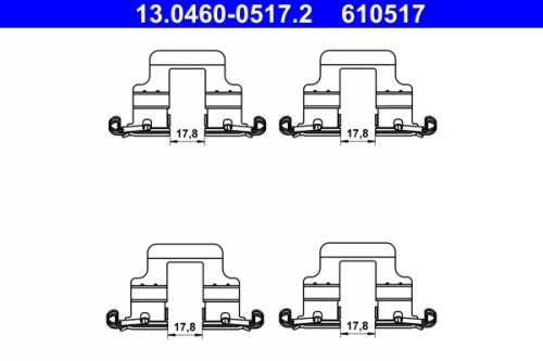 ATE Accessory Kit, disc brake pad (13.0460-0517.2)