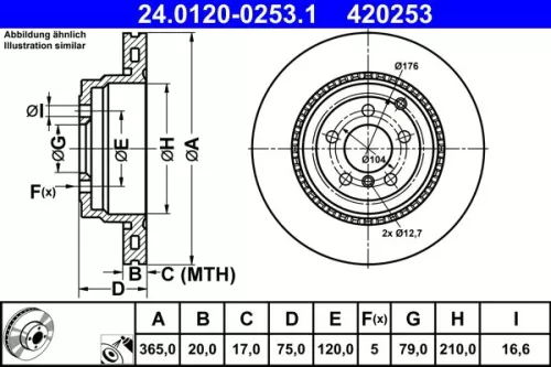 ATE Brake Disc (24.0120-0253.1)